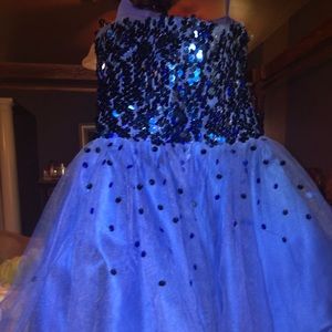 Royal blue sequin bodice cocktail